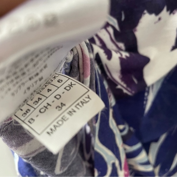 [4] Emilio Pucci Womens Purple & Blue Funky Pattern Long Sleeve 100% Viscose Top - Picture 11 of 11
